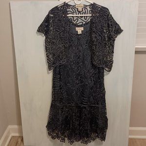 Soulmates Tea Length Dress Bolero Jacket Set Navy XL